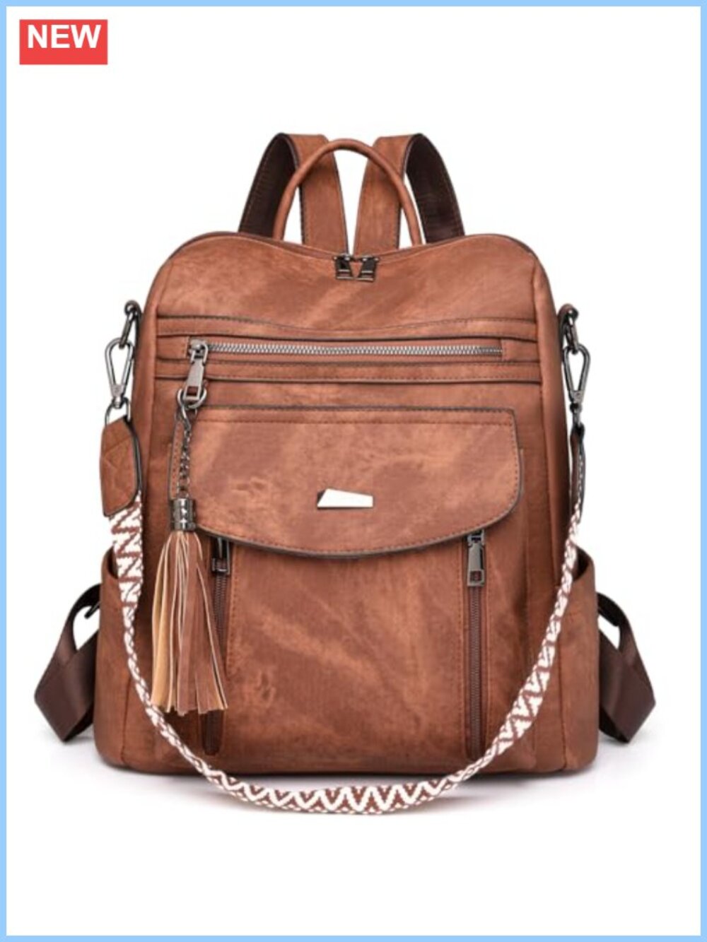 PU Leather Convertible Backpack Purse Faux Leather Laptop Travel Bag